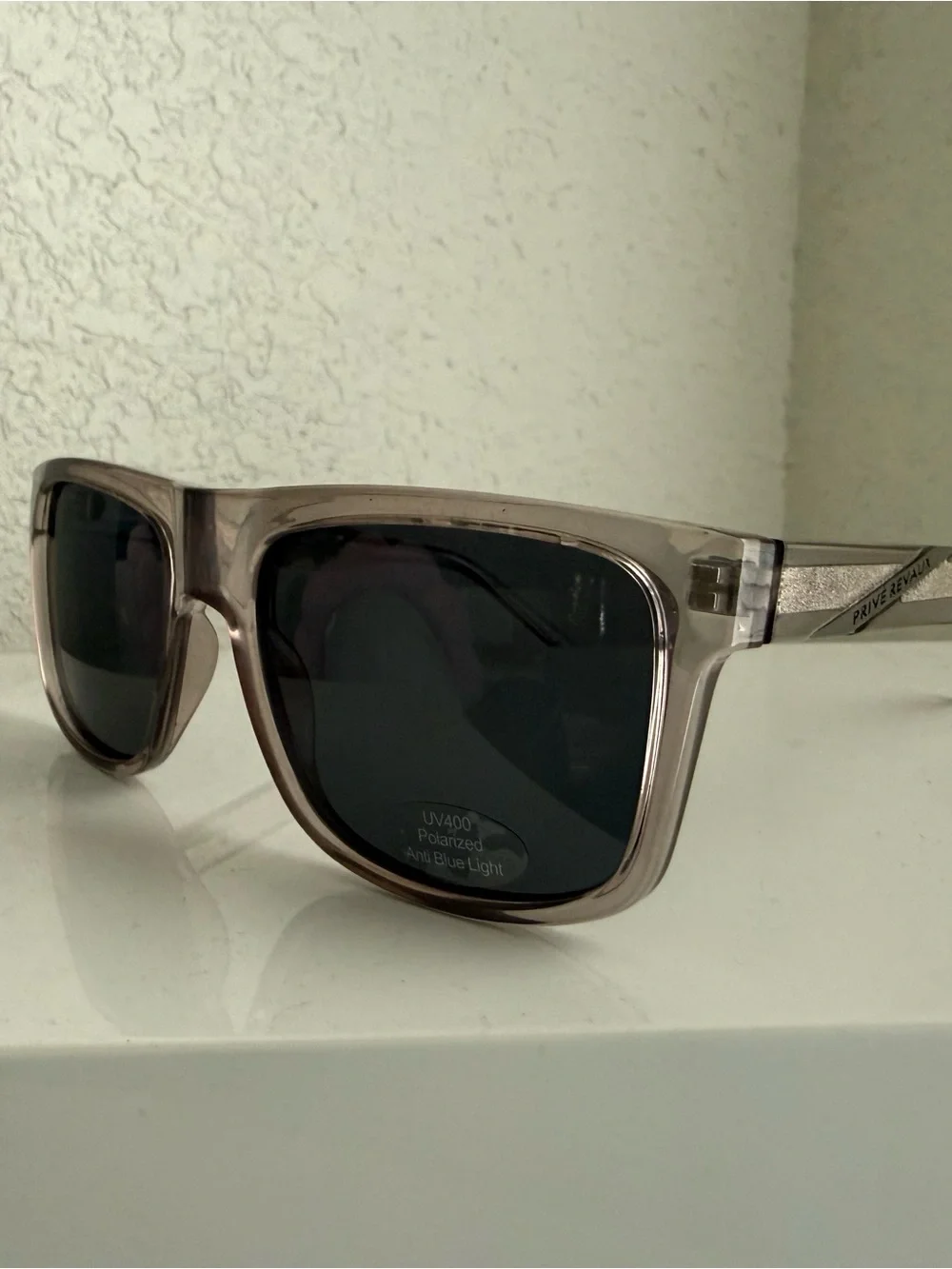 Privé Revaux Men’s Polarized Sunglasses - Smoke Frame with Black Lenses